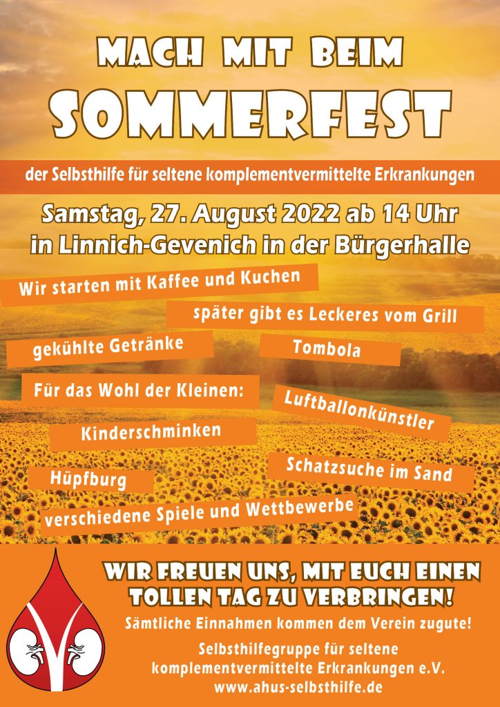 Plakat_Sommerfest 2022 | Selbsthilfegruppe für komplementvermittelte